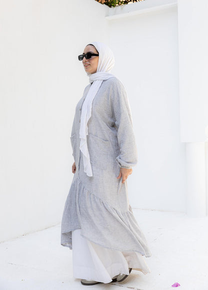 Striped Linen Oversized Shirt